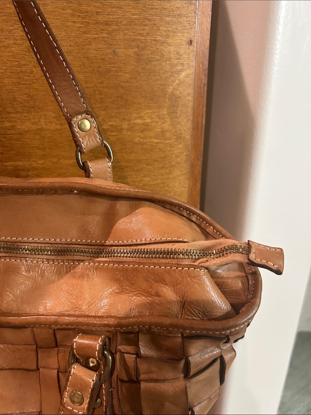 Vintage Costanza Rota Woven Leather Tote Bag in Brown - Picture 11 of 16